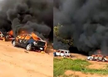#EndSARS: Hoodlums set ablaze over 50 cars in Apo Abuja Monday