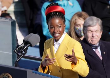 22 year old youngest Poet to read at a US Inauguration ceremony makes statement with vibrant outfit