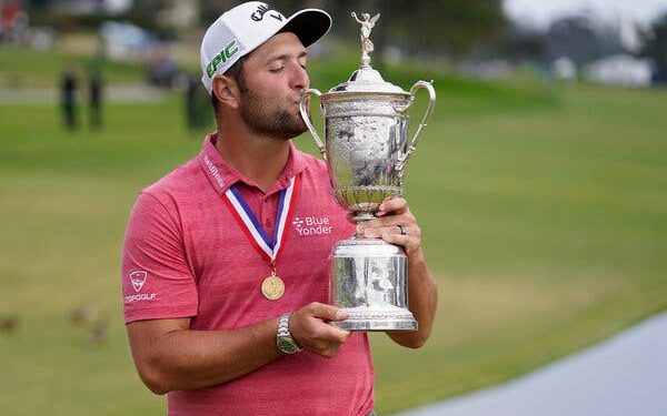 US Open: Rahm wins first major as Louis comes up short again