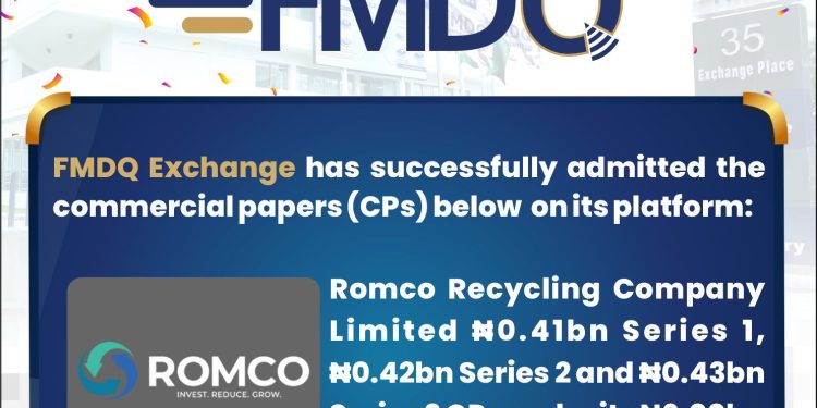 Romco Recycling Company Limited Quotes ₦1.26 Billion Commercial Papers on FMDQ Exchange